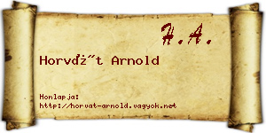 Horvát Arnold névjegykártya