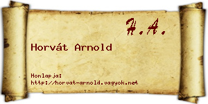 Horvát Arnold névjegykártya